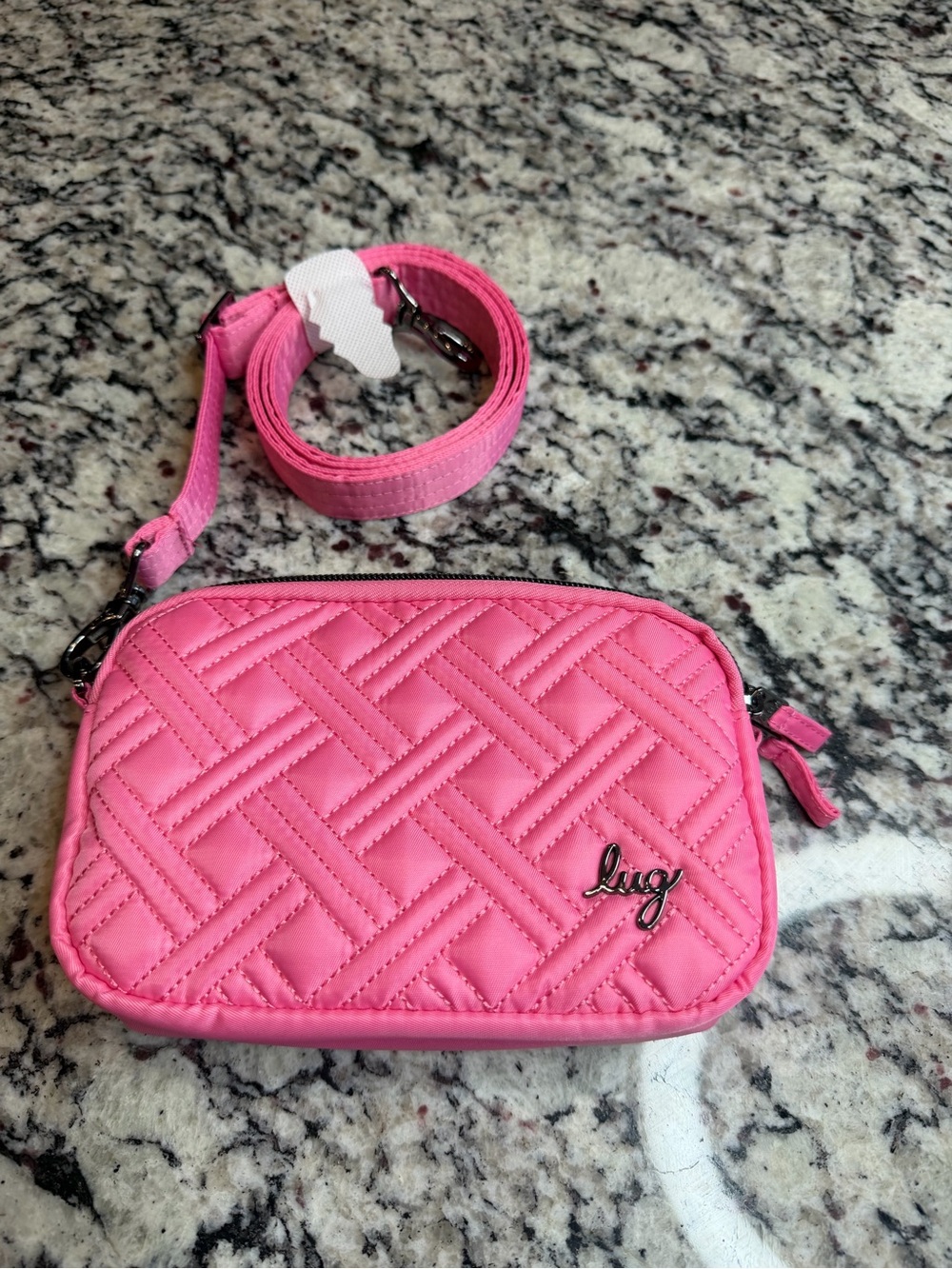 Lug NWOT Coupe Quilted Crossbody in Bright Pink